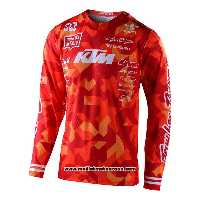 2020 Motocross Cyclisme Maillot TLD Manches Longues Rouge